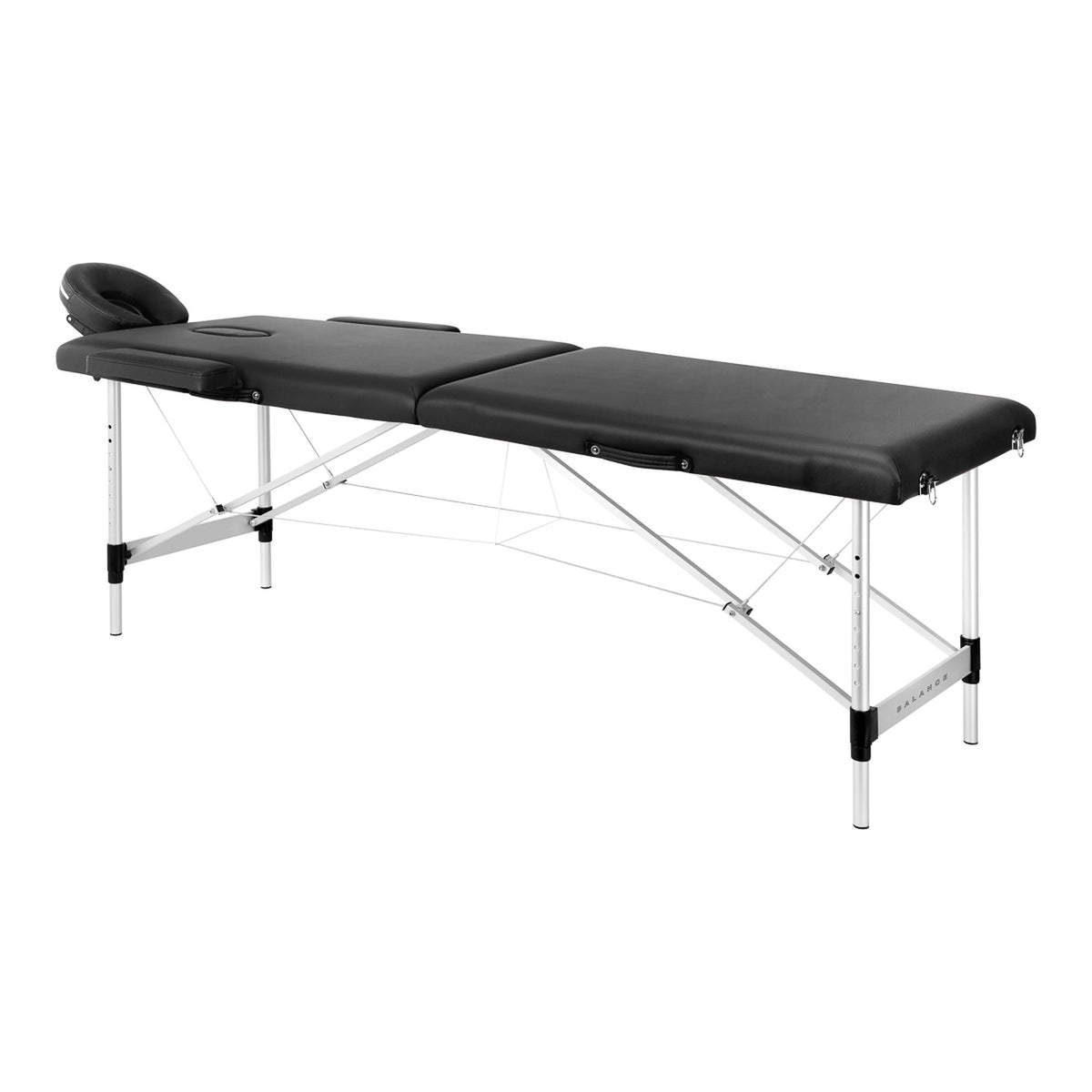 Balance Lettino Massaggio Pieghevole in Alluminio 2 Segmenti - Nero