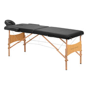 Balance Lettino Massaggio Pieghevole in Legno 2 Segmenti - Nero