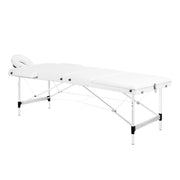 Balance Lettino Massaggio Pieghevole in Alluminio 3 Segmenti - Bianco