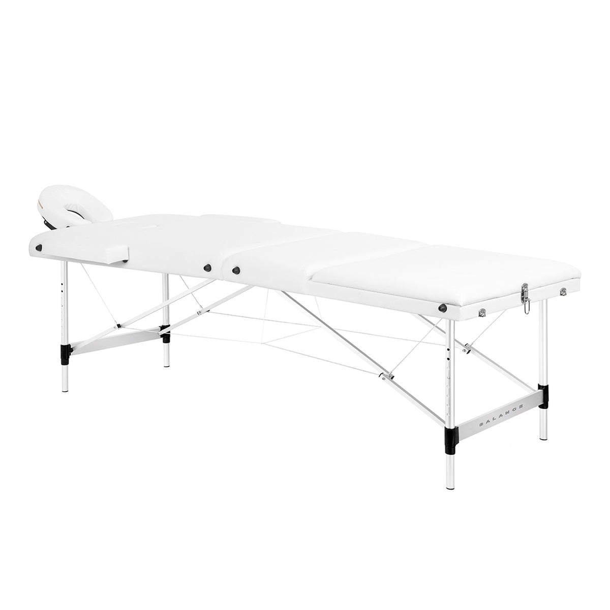 Balance Lettino Massaggio Pieghevole in Alluminio 3 Segmenti - Bianco