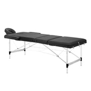 Balance Lettino Massaggio Pieghevole in Alluminio 3 Segmenti - Nero