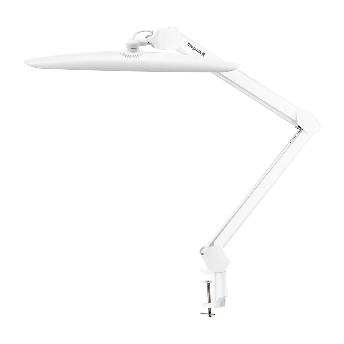 Elegante Lampada LED con Morsetto da Tavolo - Bianco