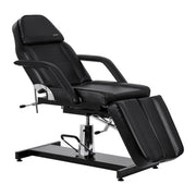Sillon Poltrona Lettino 210 con Pompa Idraulica Poggiapiedi Diviso - Nero