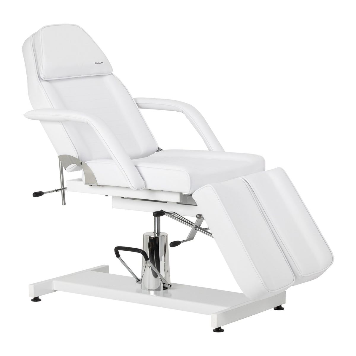 Sillon Poltrona Lettino 210 con Pompa Idraulica Poggiapiedi Diviso - Bianco