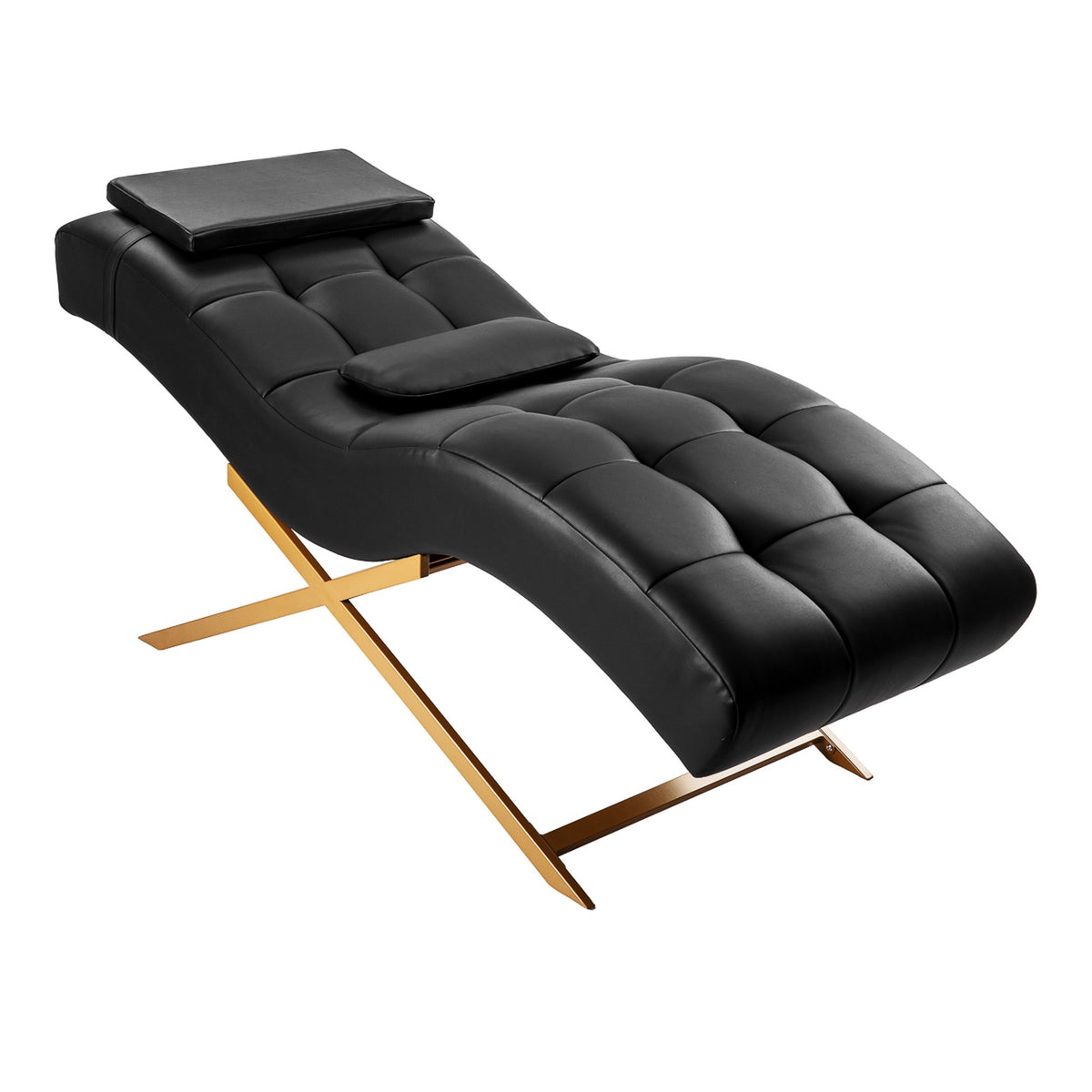 Sillon Poltrona Estetica Alba per Trattamenti e Trucco - Nero Oro