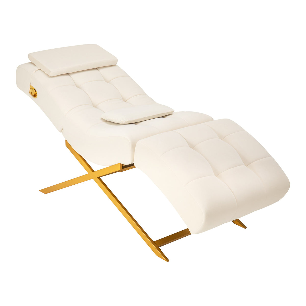 Sillon Poltrona Estetica Umbra per Trattamenti e Trucco - Bianco Oro
