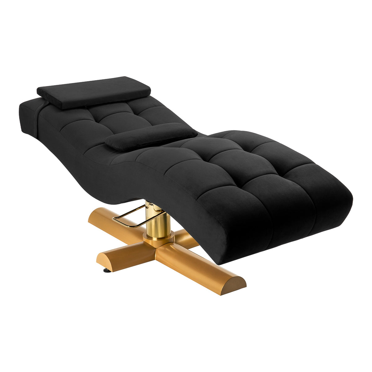 Sillon Poltrona Estetica Corona per Trattamenti e Trucco - Nero Oro