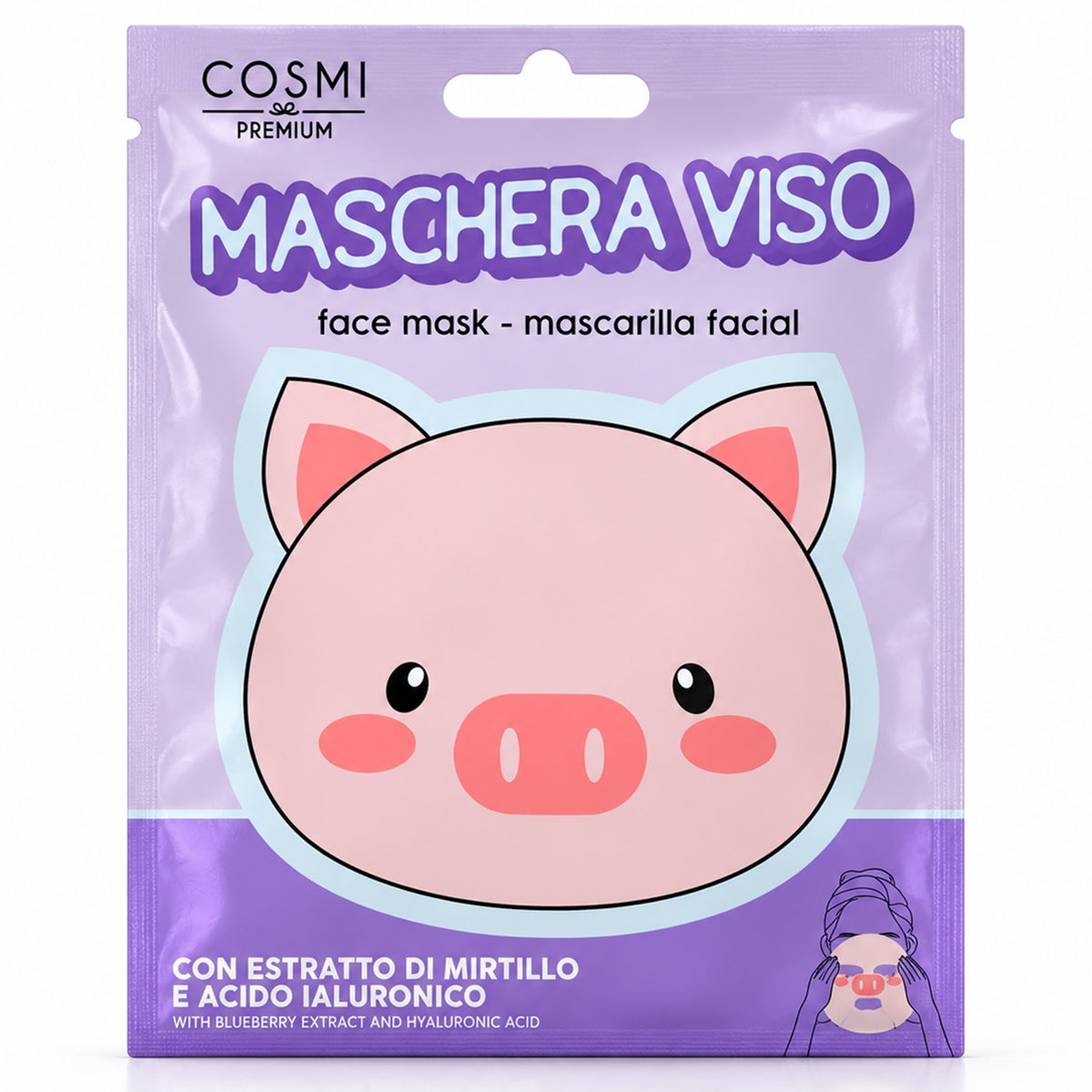 Maschera Viso Idratante Cosmi Maialino in Tessuto 25ml