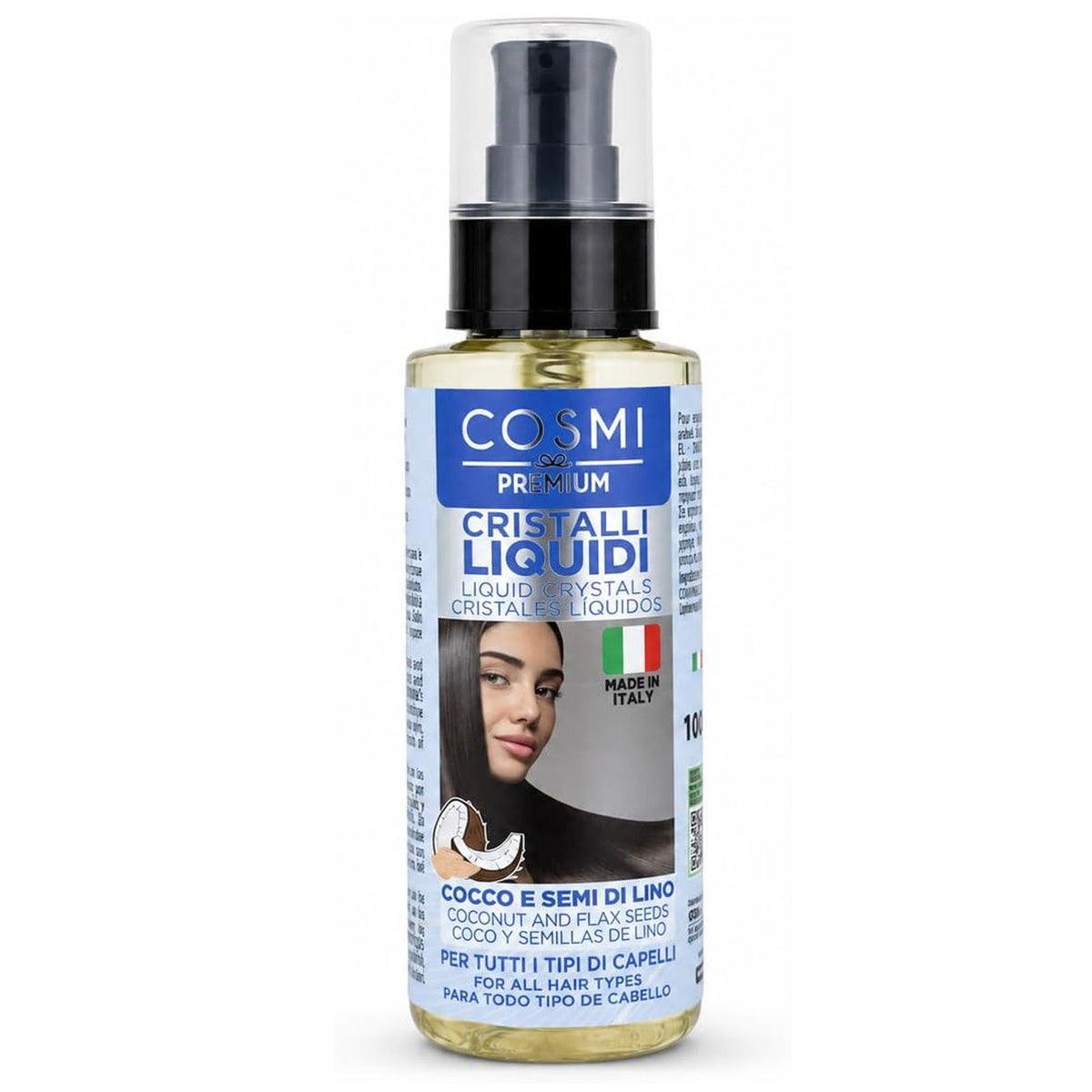 Olio di Cocco Capelli Cosmi Cristalli Liquidi Semi di Lino 100ml