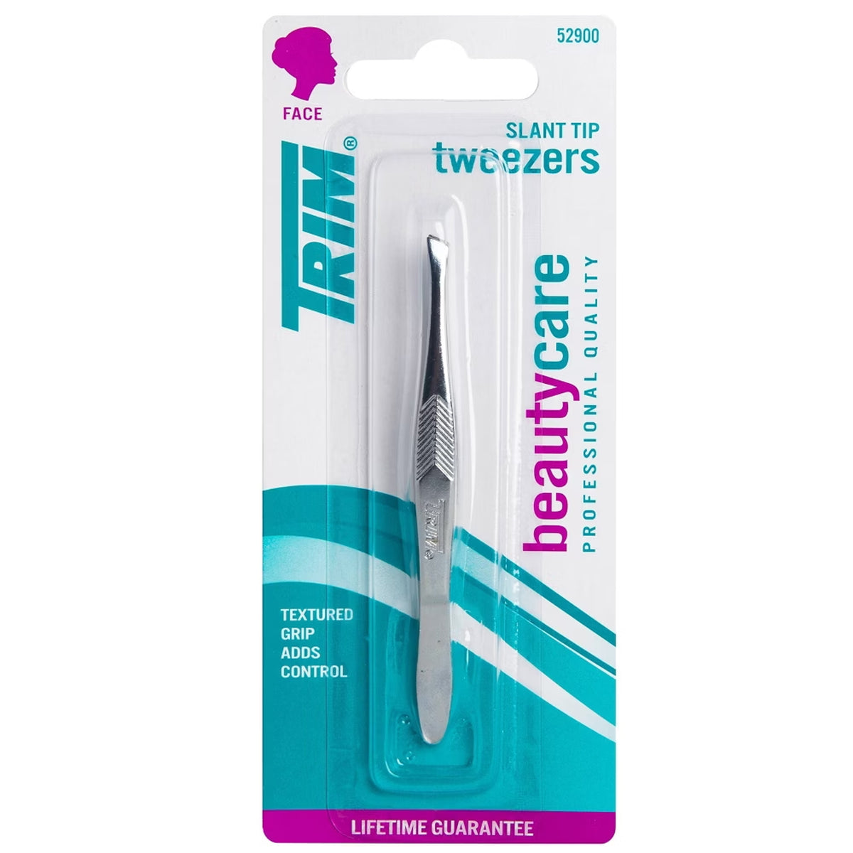 Pinzetta Sopracciglia Professionale Trim Viso Impugnatura Zigrinata Punta Obliqua