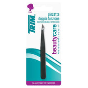Pinzetta Peli Viso TRIM Doppia Funzione Inox Punta Obliqua