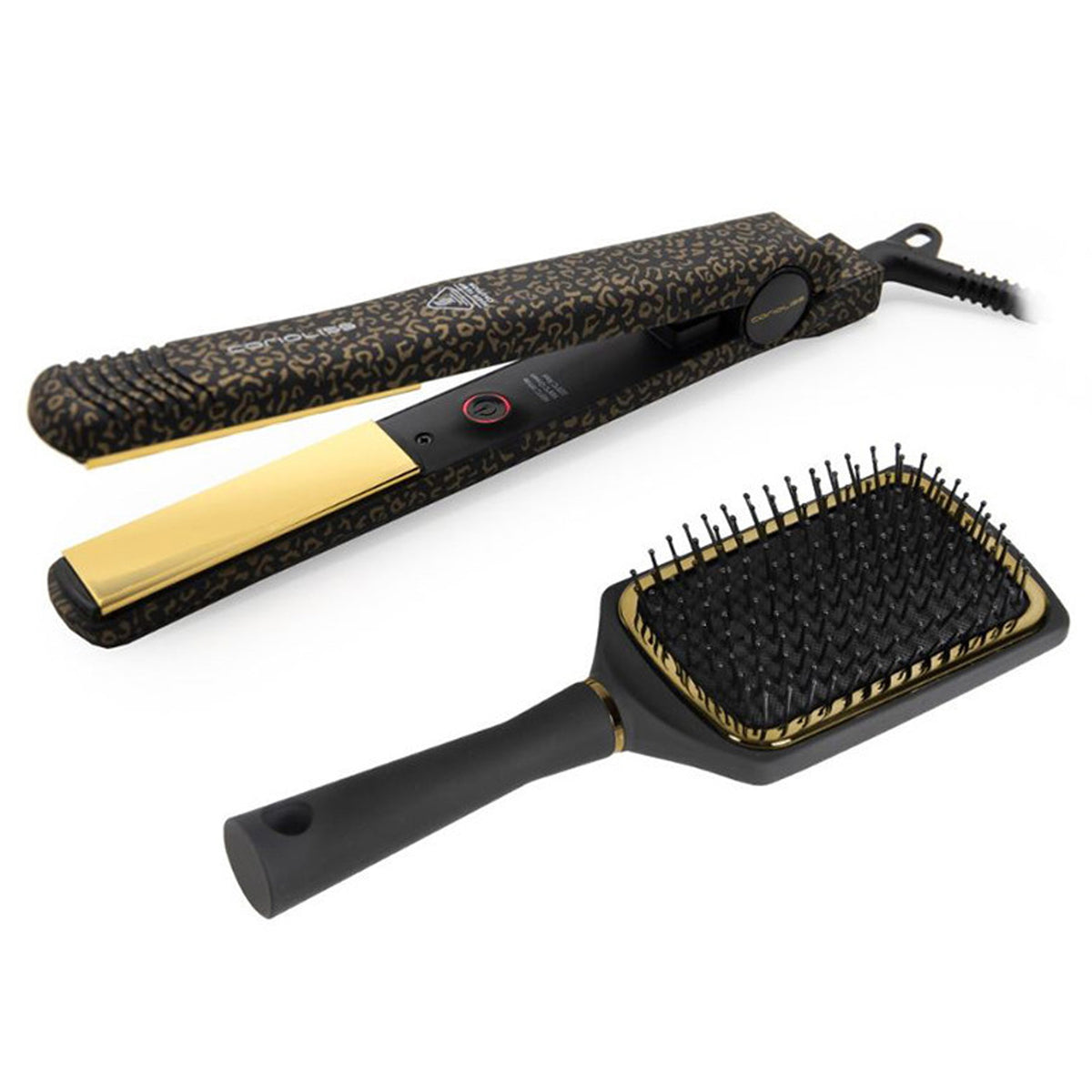 Piastra Lisciante Corioliss C-Style Soft Touch Box con Spazzola GOLD E LEOPARD