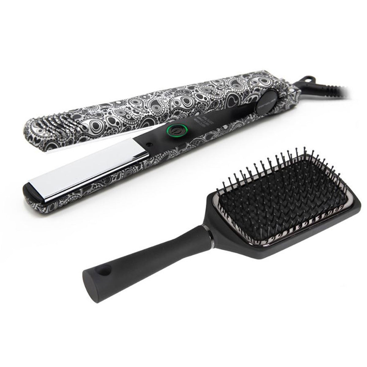 Piastra Lisciante Corioliss C-Style Soft Touch Box con Spazzola SILVER PAISLEY