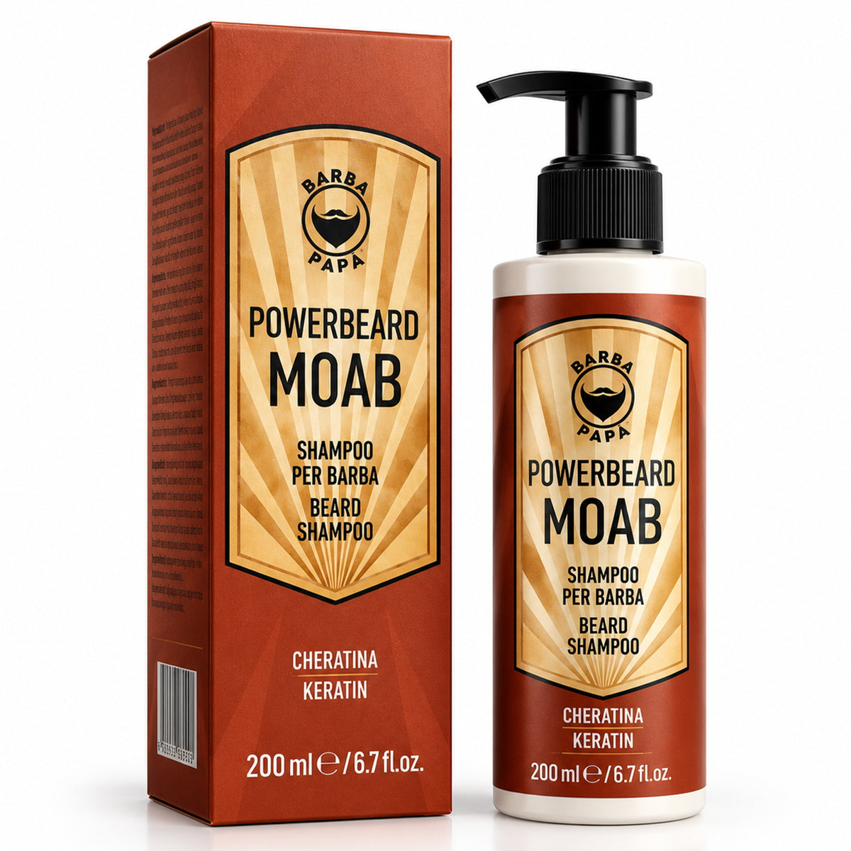 Shampoo Barba Barbapapa PowerBeard Moab 200ml Cheratina