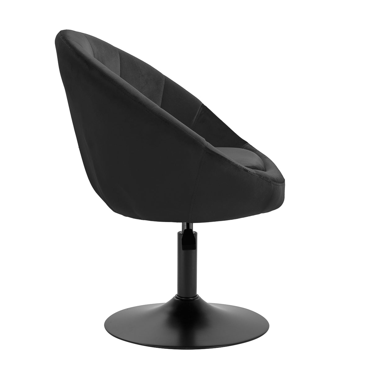 4Rico Poltrona Girevole QS-BL12B in Velluto - Nero