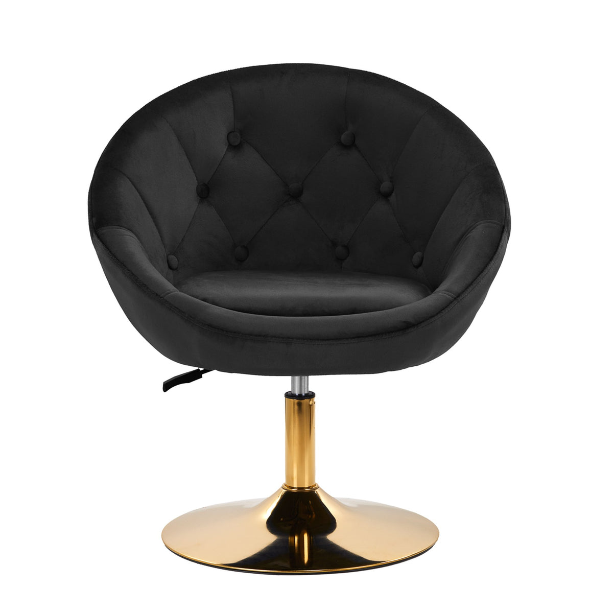 4Rico Poltrona Girevole QS-BL12G in Velluto - Nero