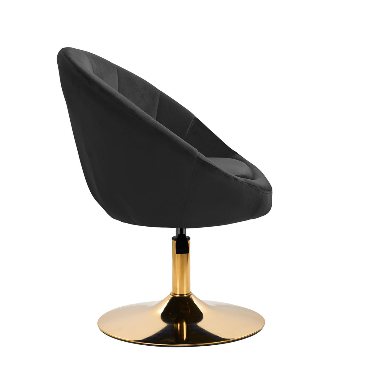 4Rico Poltrona Girevole QS-BL12G in Velluto - Nero