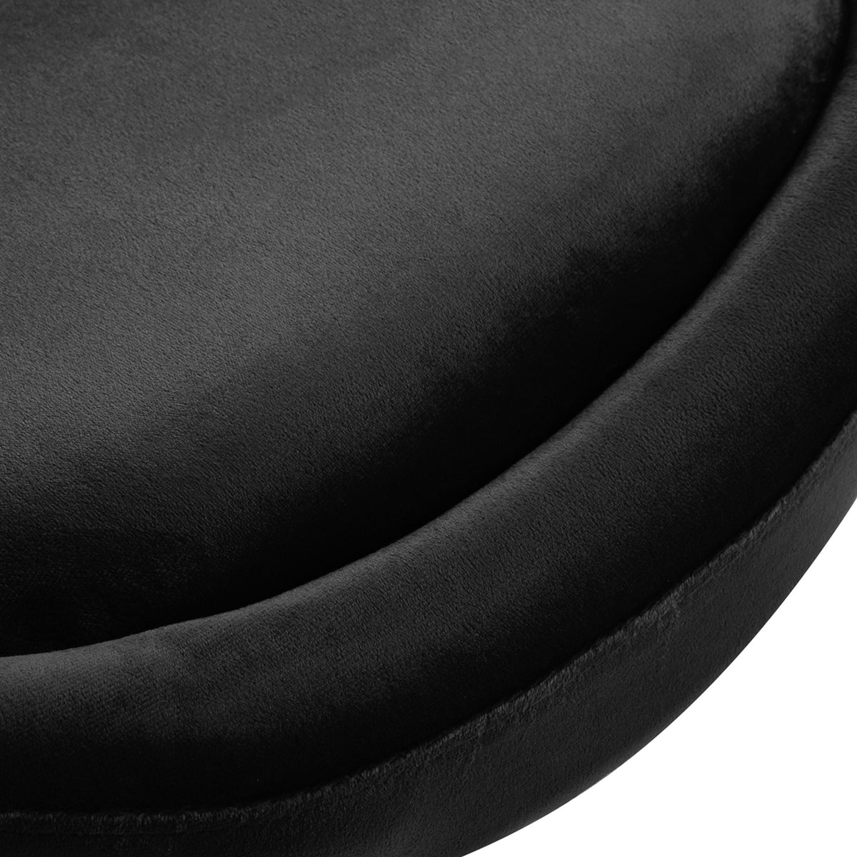 4Rico Poltrona Girevole QS-BL12G in Velluto - Nero