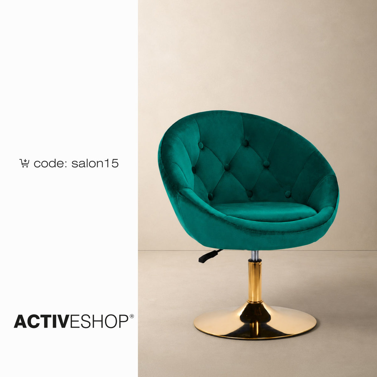 4Rico Poltrona Girevole QS-BL12G in Velluto - Verde