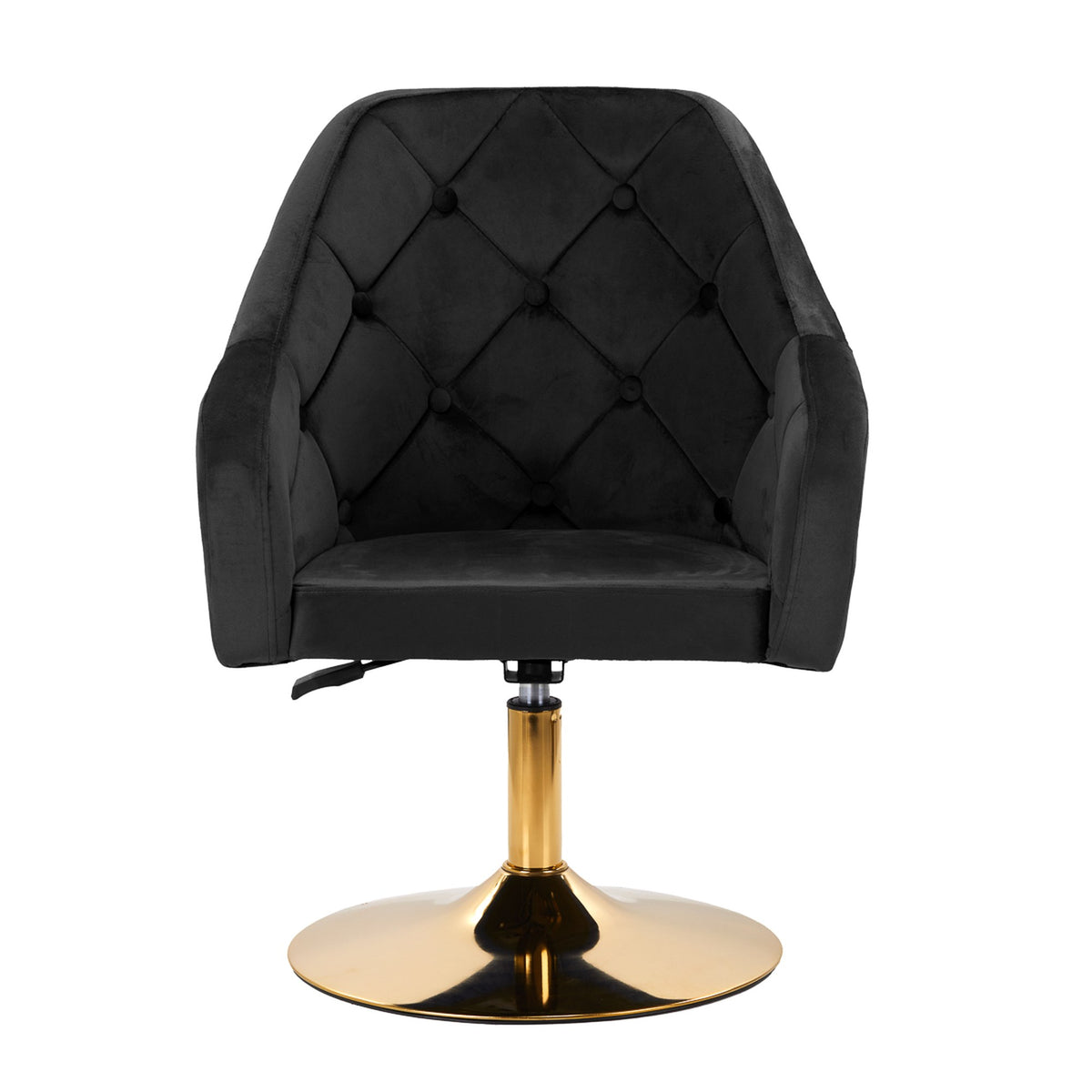 4Rico Poltrona Girevole QS-BL14G in Velluto - Nero