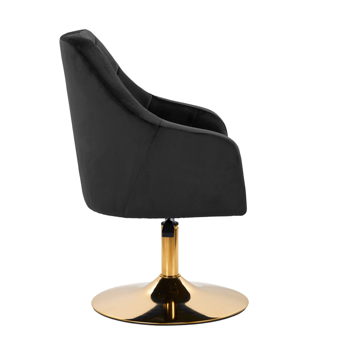 4Rico Poltrona Girevole QS-BL14G in Velluto - Nero