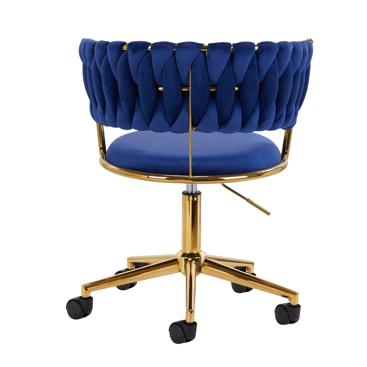 4Rico Poltrona Girevole QS-GW01G in Velluto - Blu Navy