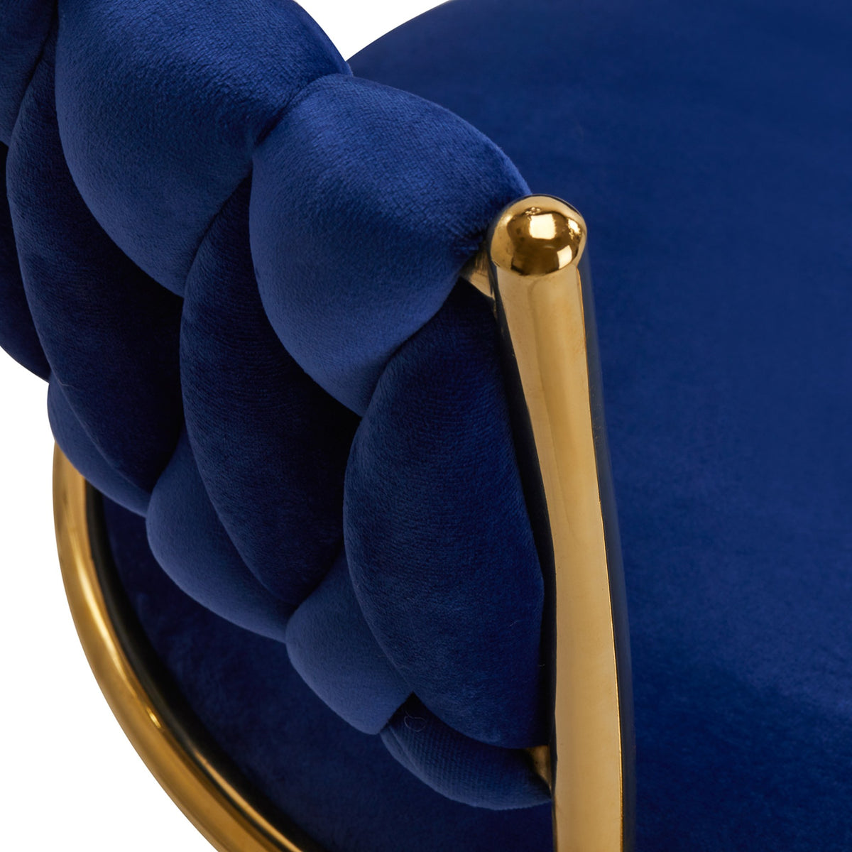 4Rico Poltrona Girevole QS-GW01G in Velluto - Blu Navy