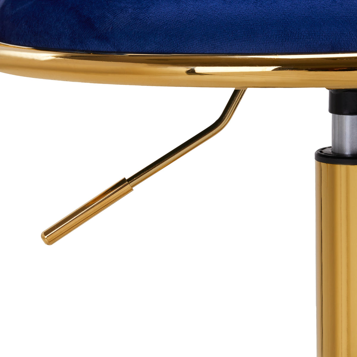 4Rico Poltrona Girevole QS-GW01G in Velluto - Blu Navy