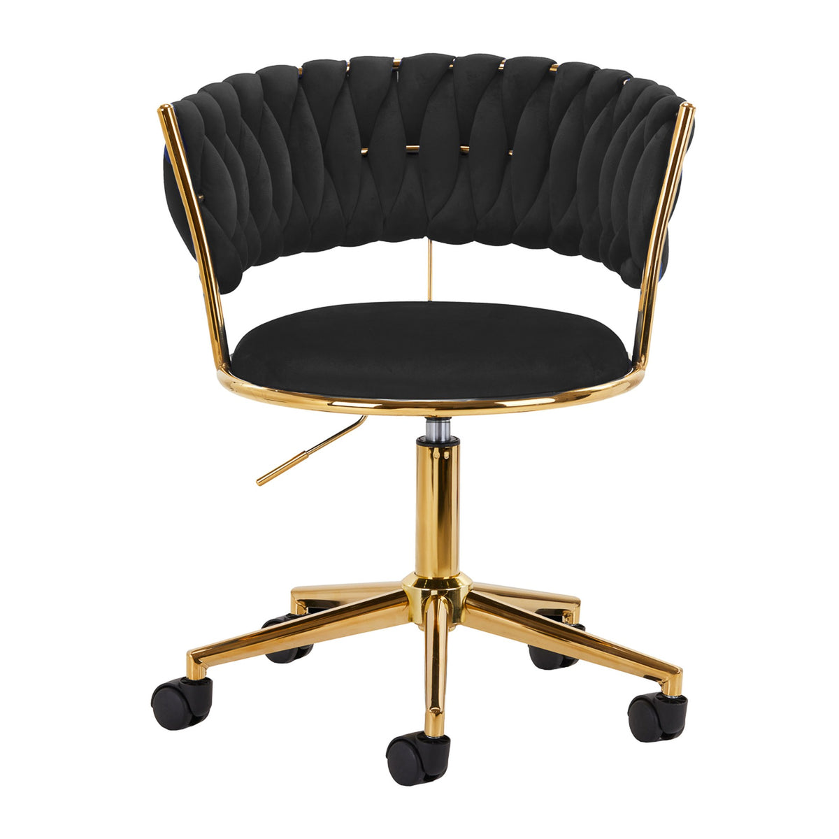 4Rico Poltrona Girevole QS-GW01G in Velluto - Nero