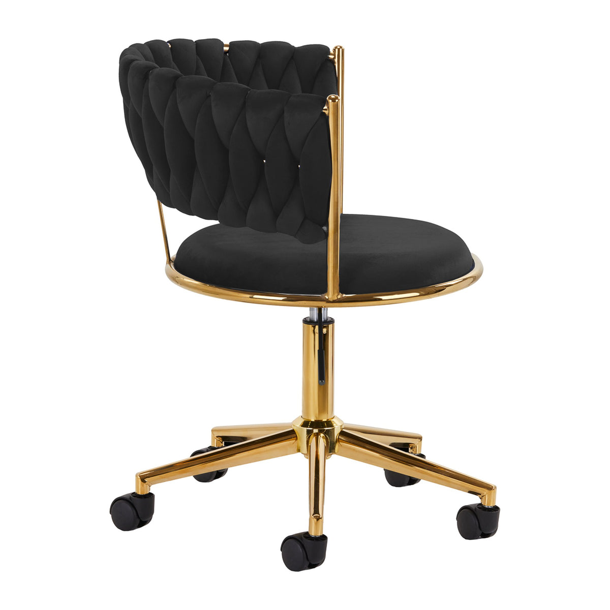 4Rico Poltrona Girevole QS-GW01G in Velluto - Nero