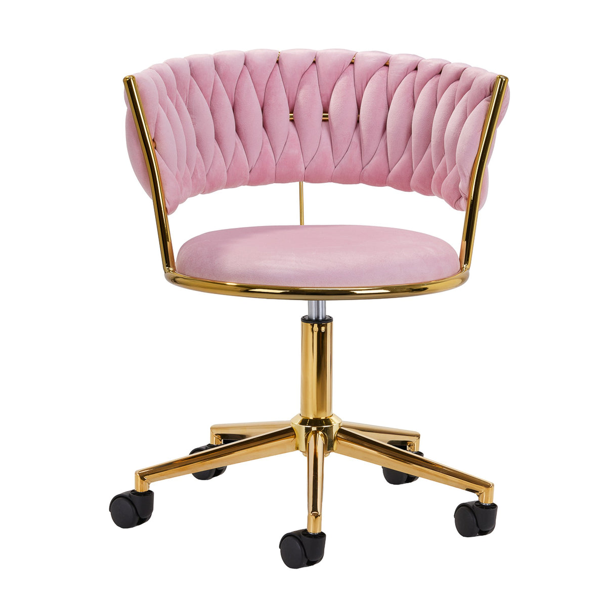 4Rico Poltrona Girevole QS-GW01G in Velluto - Rosa