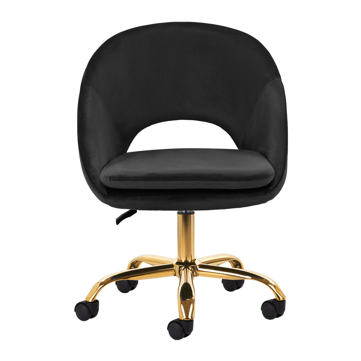 4Rico Poltrona Girevole QS-MF18G in Velluto - Nero
