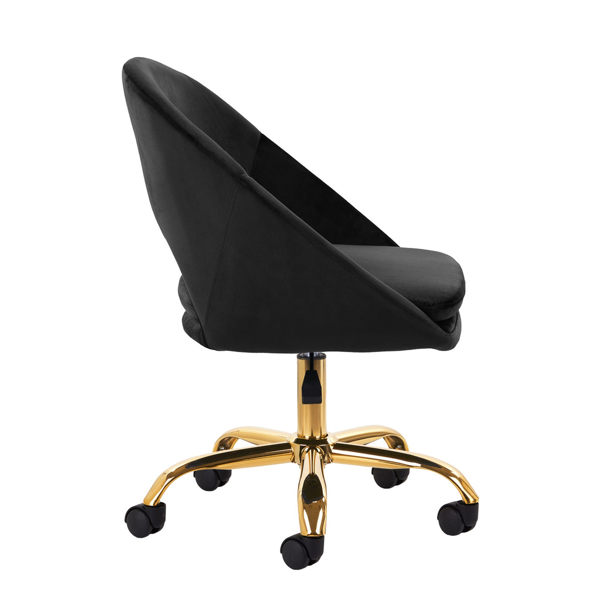 4Rico Poltrona Girevole QS-MF18G in Velluto - Nero