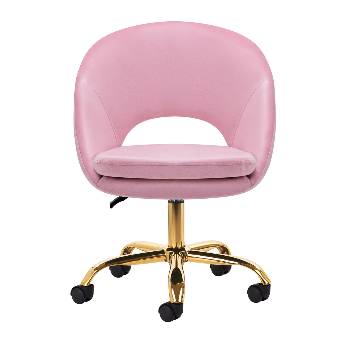 4Rico Poltrona Girevole QS-MF18G in Velluto - Rosa