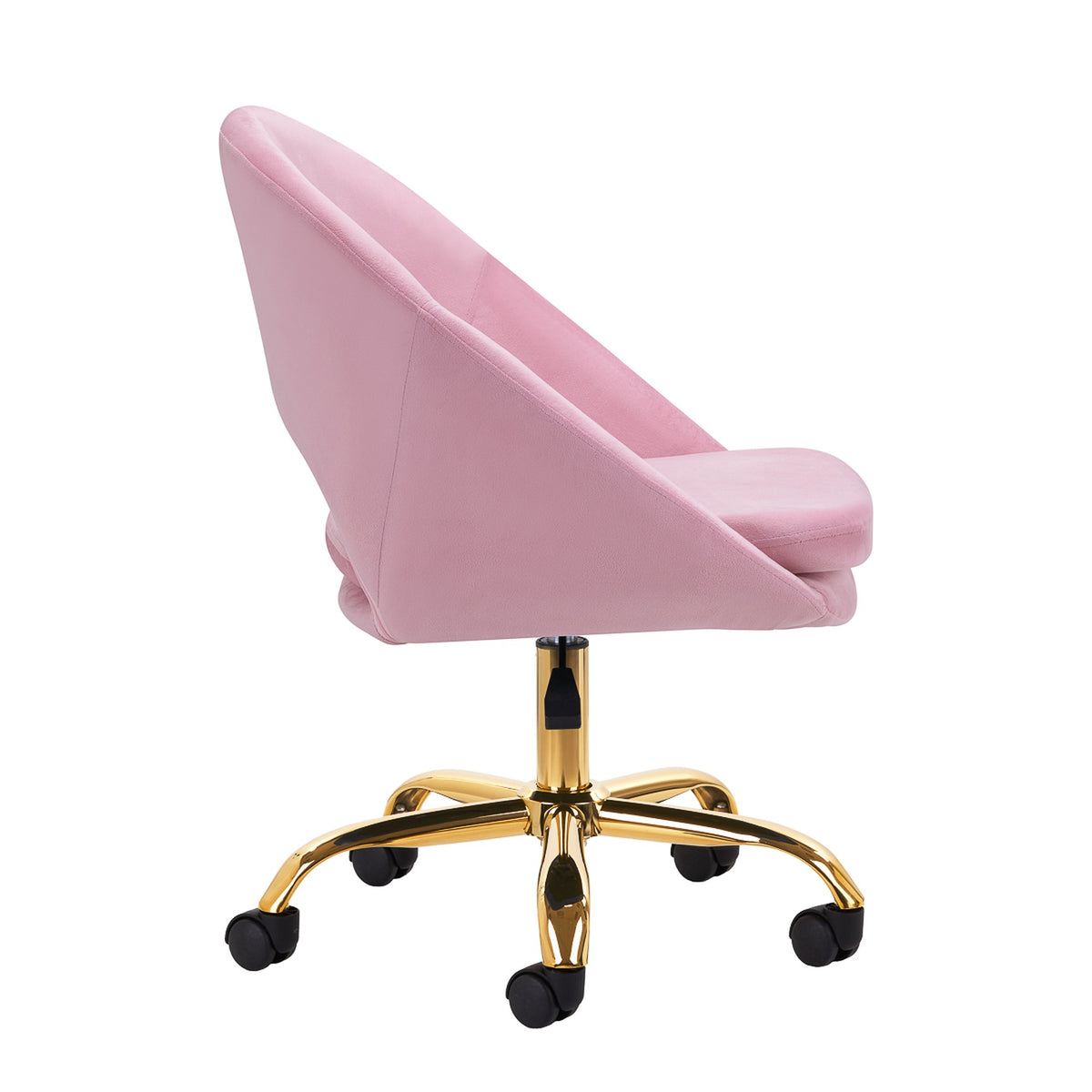 4Rico Poltrona Girevole QS-MF18G in Velluto - Rosa