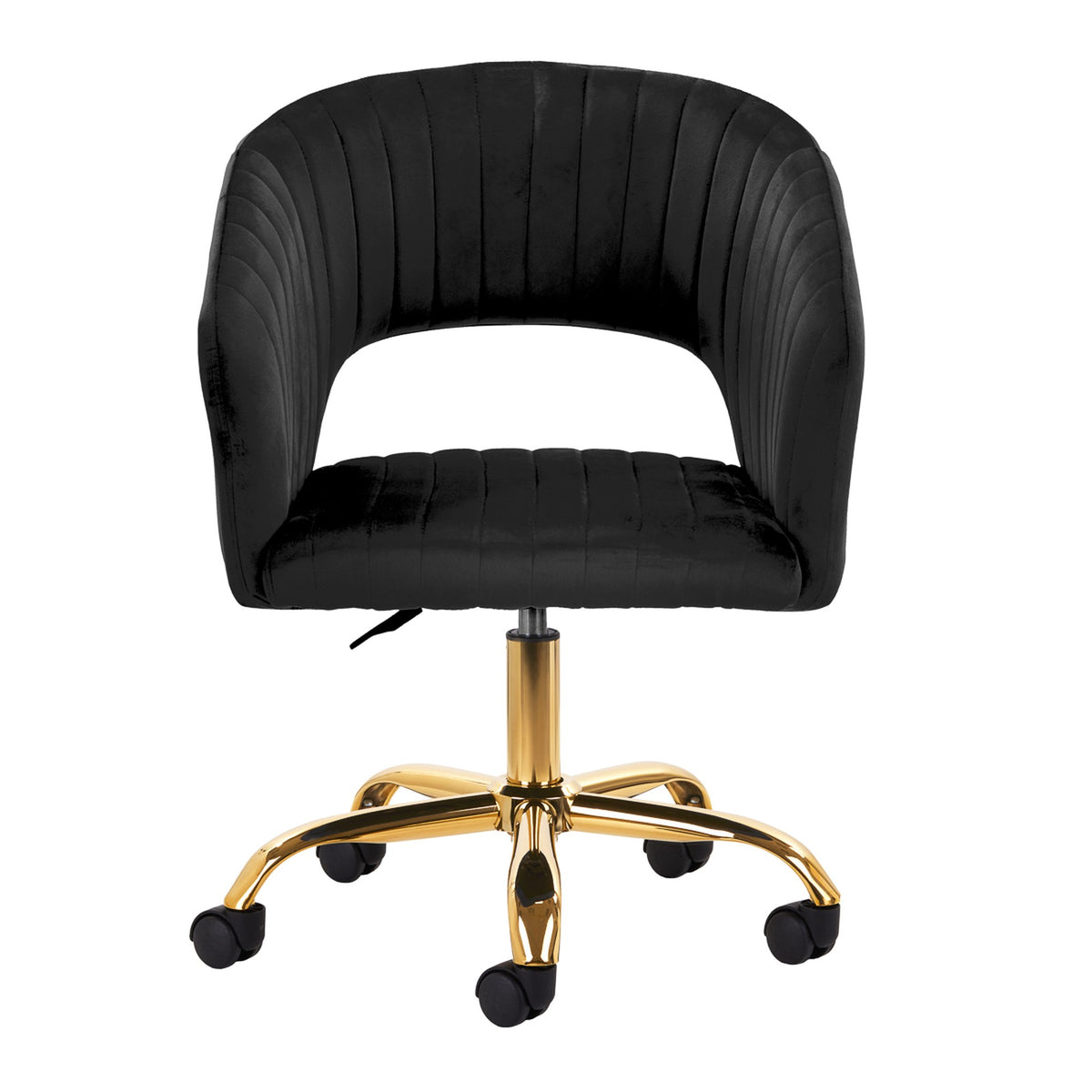 4Rico Poltrona Girevole QS-OF212G in Velluto - Nero
