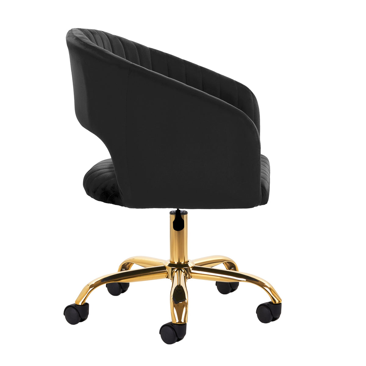 4Rico Poltrona Girevole QS-OF212G in Velluto - Nero