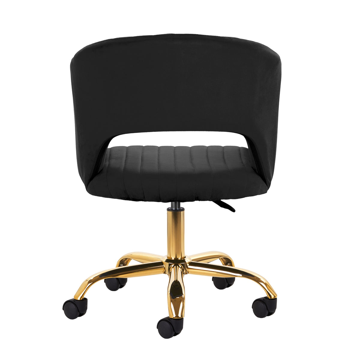 4Rico Poltrona Girevole QS-OF212G in Velluto - Nero