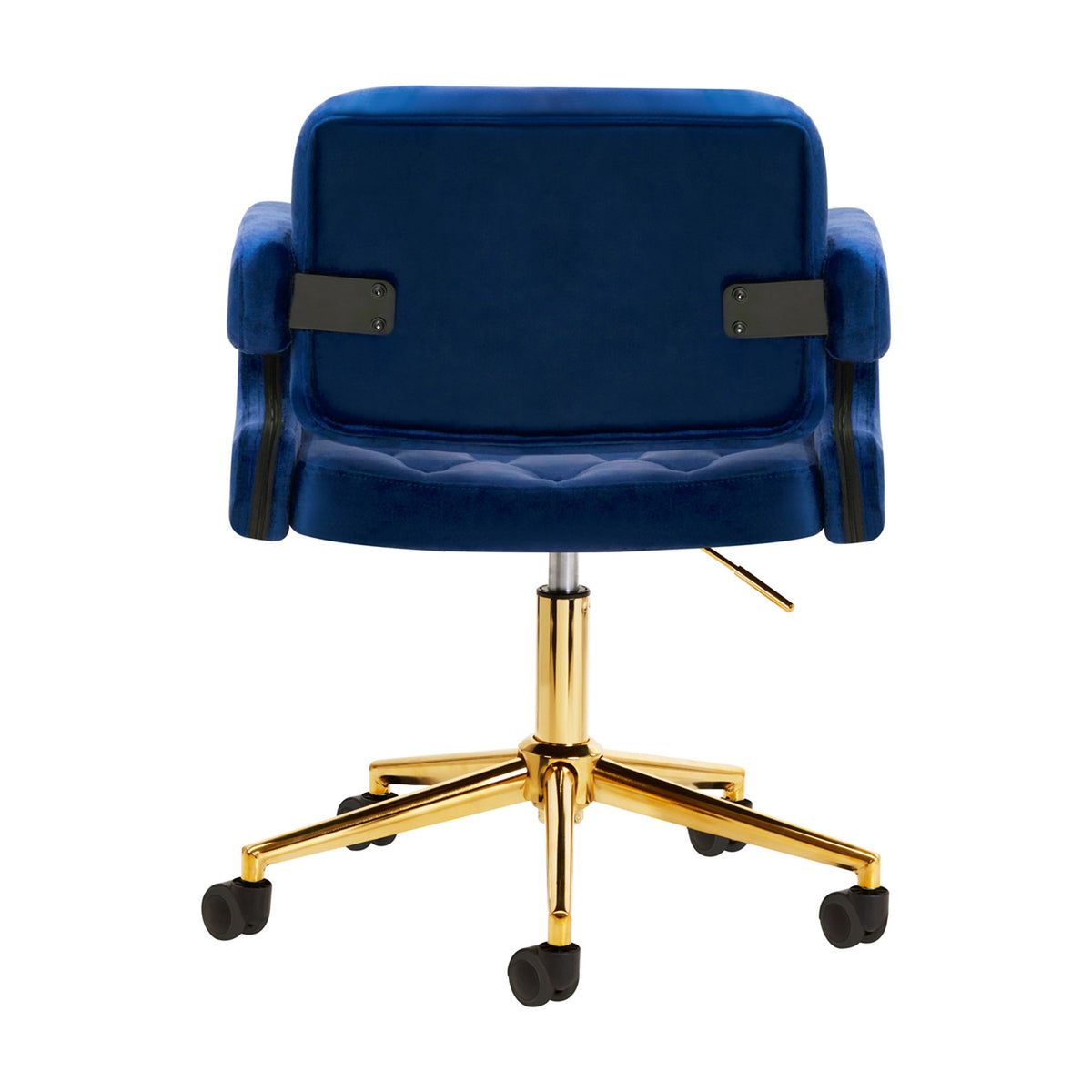 4Rico Poltrona Girevole QS-OF213G in Velluto - Blu Navy