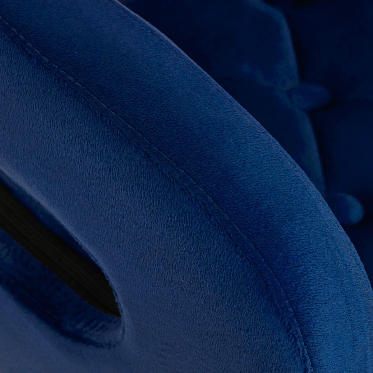 4Rico Poltrona Girevole QS-OF213G in Velluto - Blu Navy