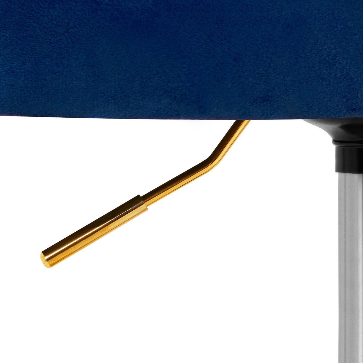 4Rico Poltrona Girevole QS-OF213G in Velluto - Blu Navy