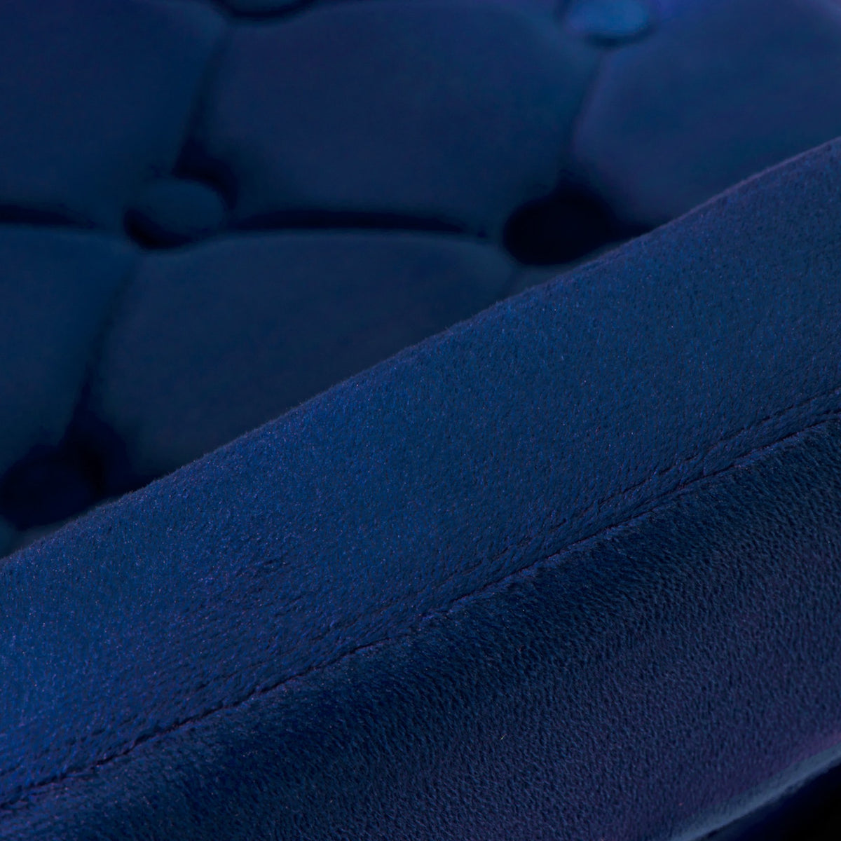 4Rico Poltrona Girevole QS-OF213G in Velluto - Blu Navy