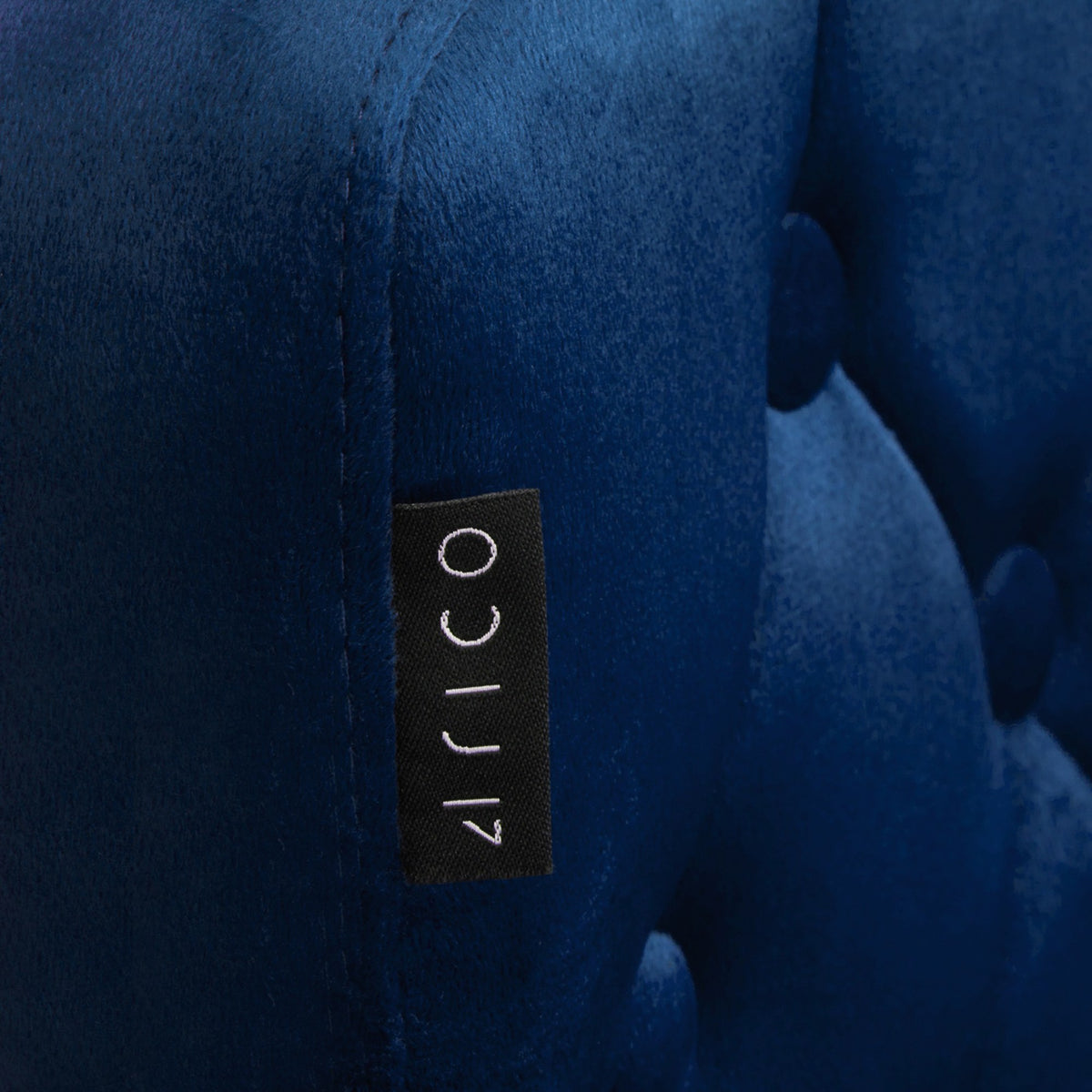 4Rico Poltrona Girevole QS-OF213G in Velluto - Blu Navy