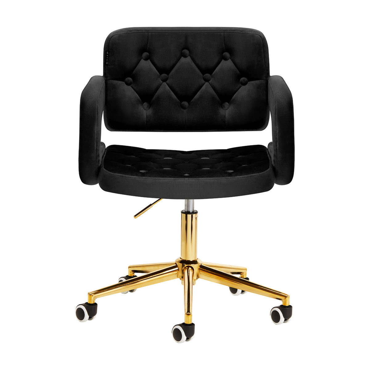 4Rico Poltrona Girevole QS-OF213G in Velluto - Nero