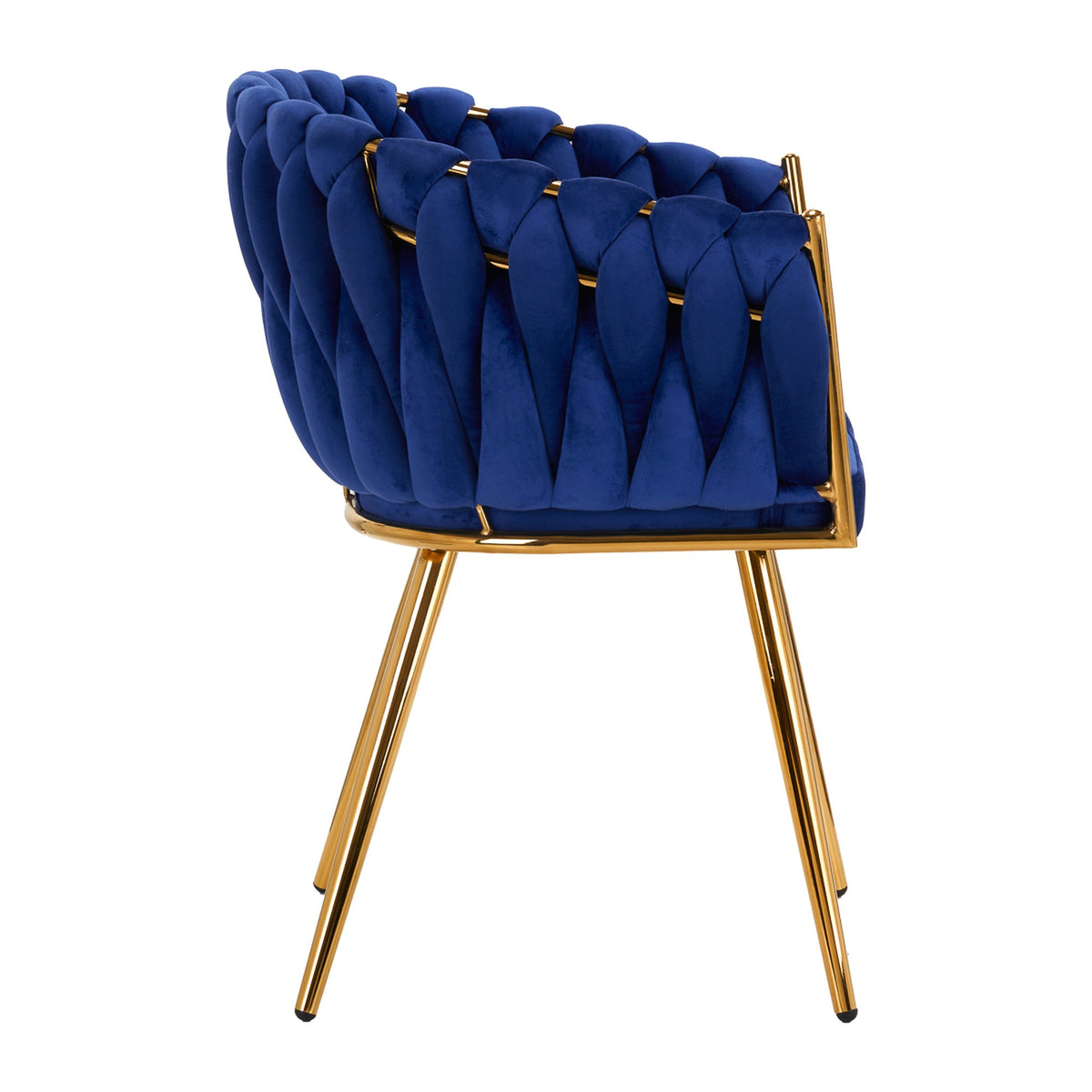 4Rico Poltrona QS-GW06G in Velluto - Blu Navy