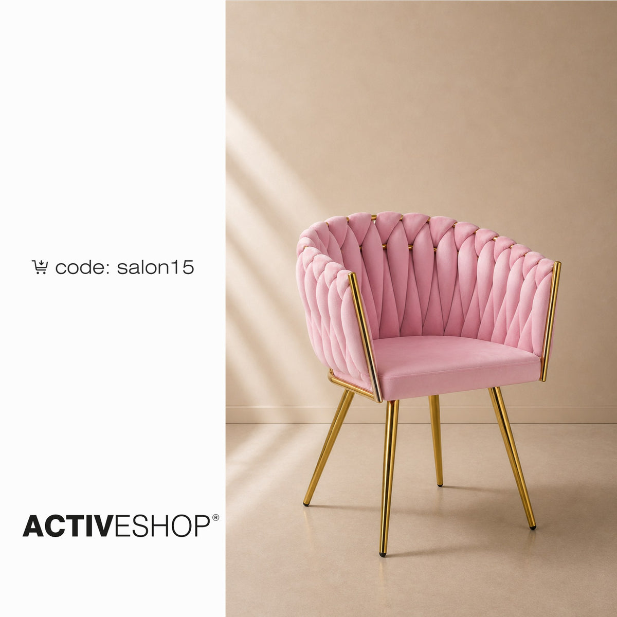 4Rico Poltrona QS-GW06G in Velluto - Rosa