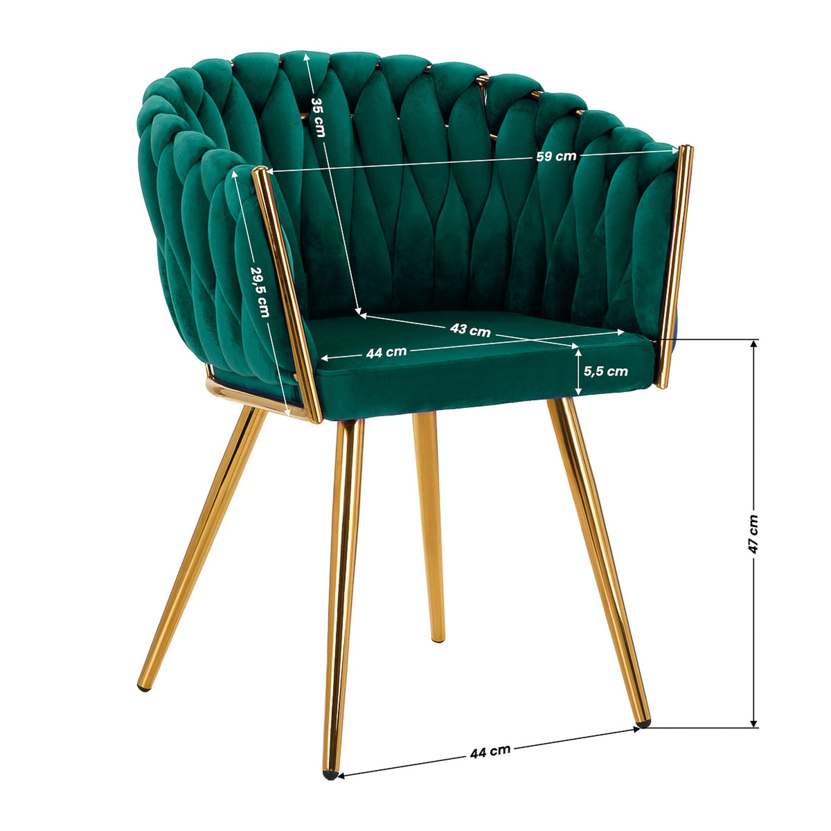 4Rico Poltrona QS-GW06G in Velluto - Verde