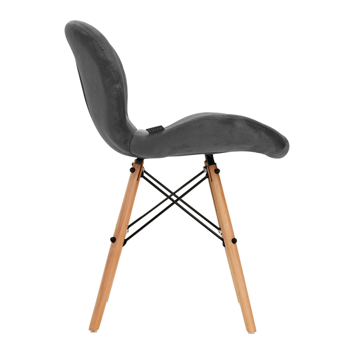 4Rico Sedia Scandinava QS-186 in Velluto - Grigio