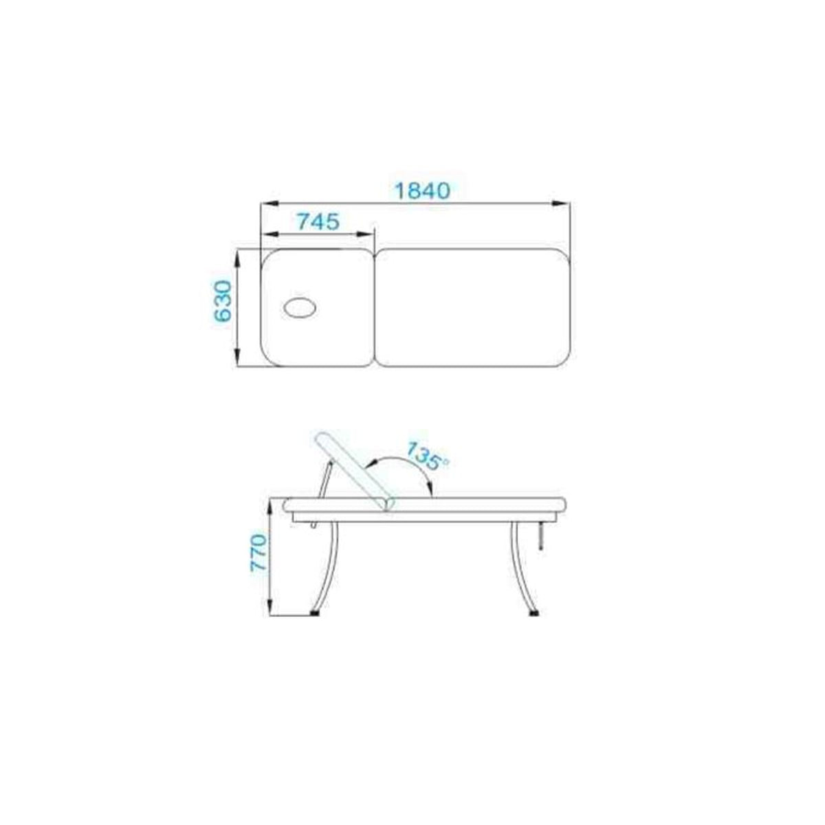 Azzurro Lettino Massaggio 328 - Bianco