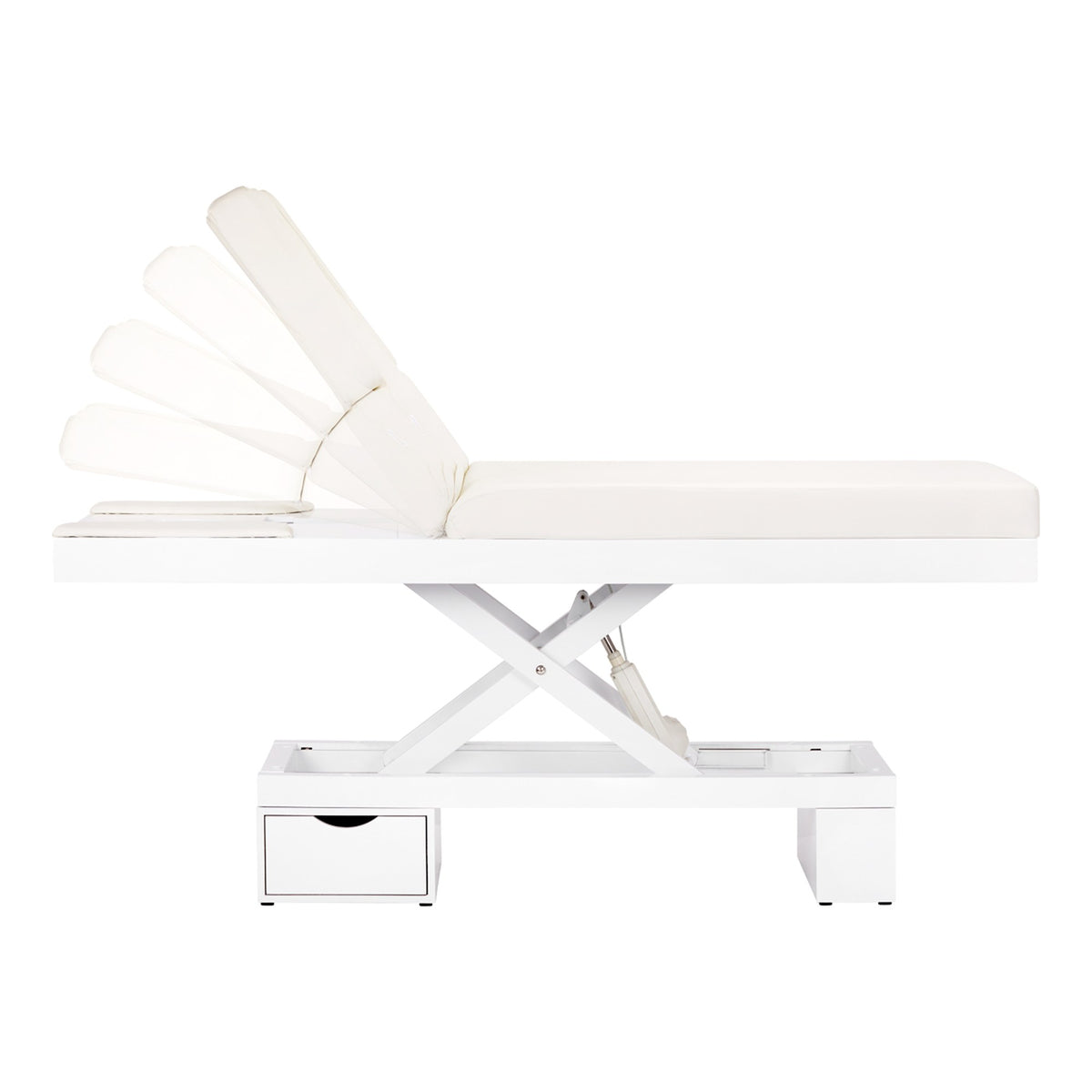 Azzurro Lettino Massaggio 815B Riscaldato con LED - Bianco